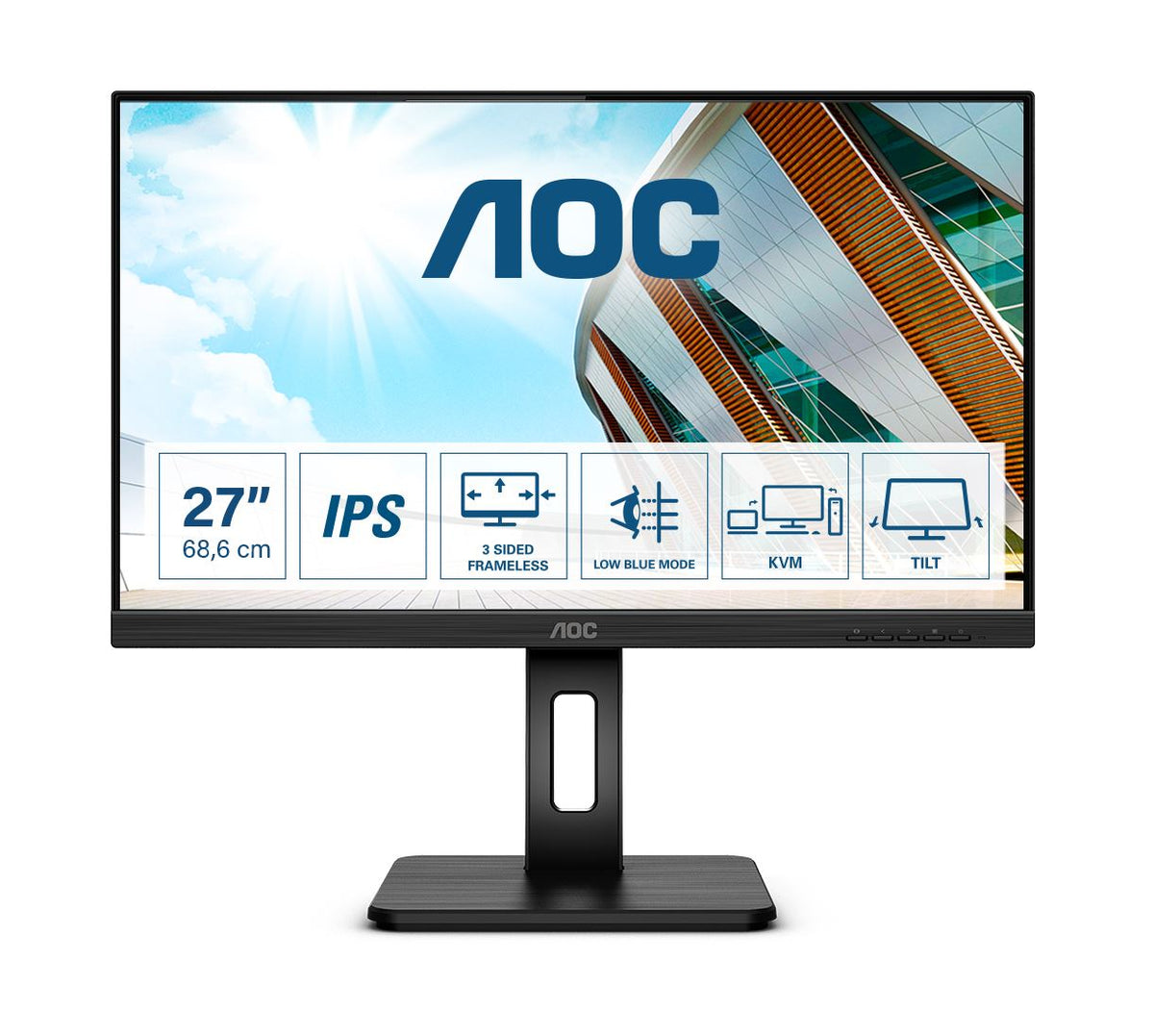 AOC P2 27P2C LED display 68.6 cm (27&quot;) 1920 x 1080 pixels Full HD Black Monitor