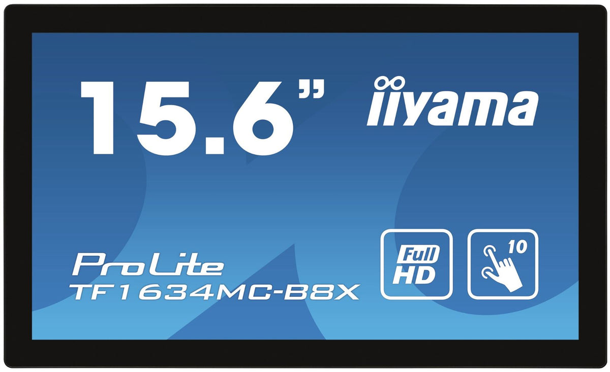 iiyama ProLite TF1634MC-B8X Computer Monitor 39.6 cm (15.6&quot;) 1920 x 1080 pixels Full HD LED Touchscreen Multi-user Black