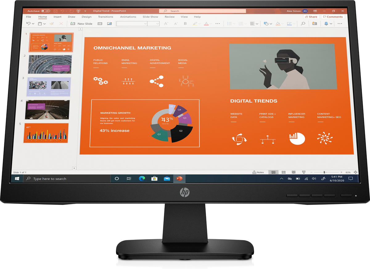 HP P22VA G4 - 54.6 cm (21.5") - 1920 x 1080 pixels Full HD Monitor