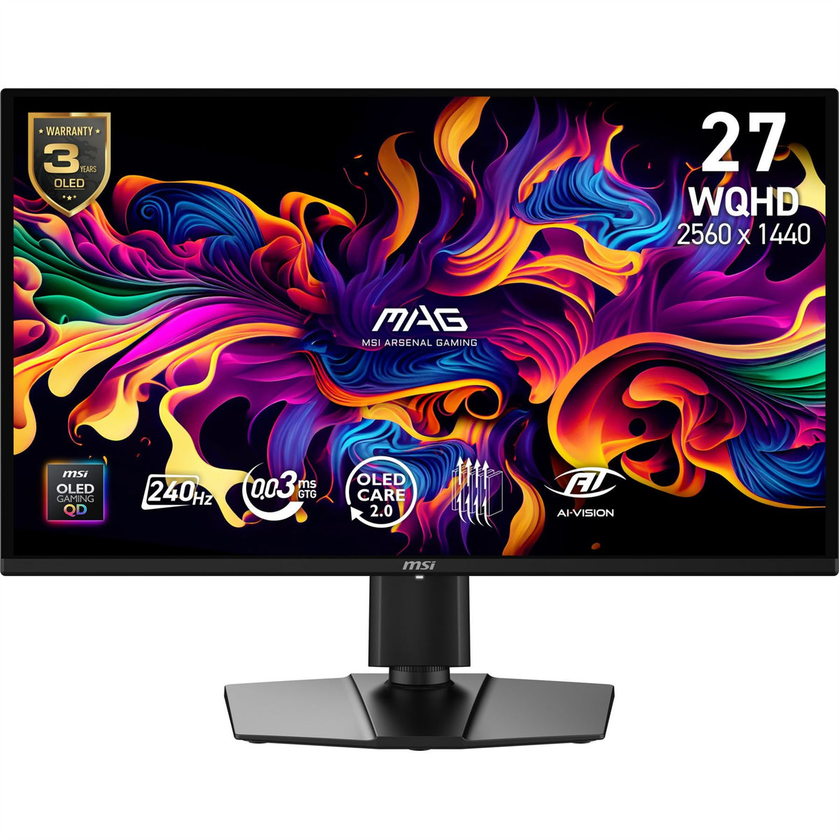 MSI MAG 274QP QD-OLED X24 computer monitor 67.3 cm (26.5") 2560 x 1440 pixels Wide Quad HD Black