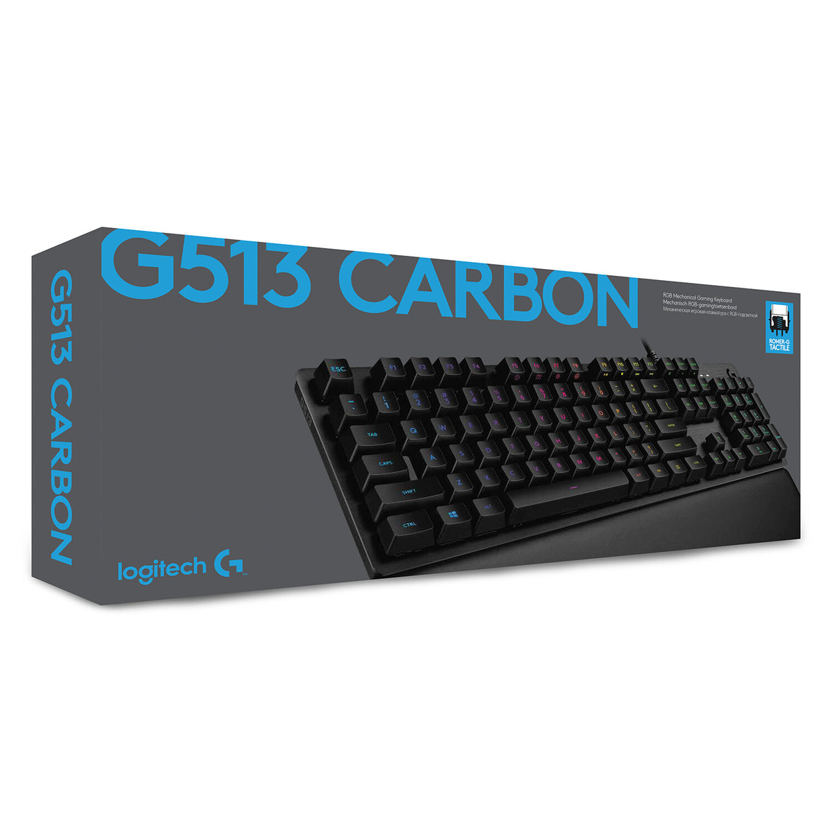 Logitech G - G513 CARBON LIGHTSYNC RGB - USB Wired RGB Mechanical Gaming Keyboard in Carbon (AZERTY French)