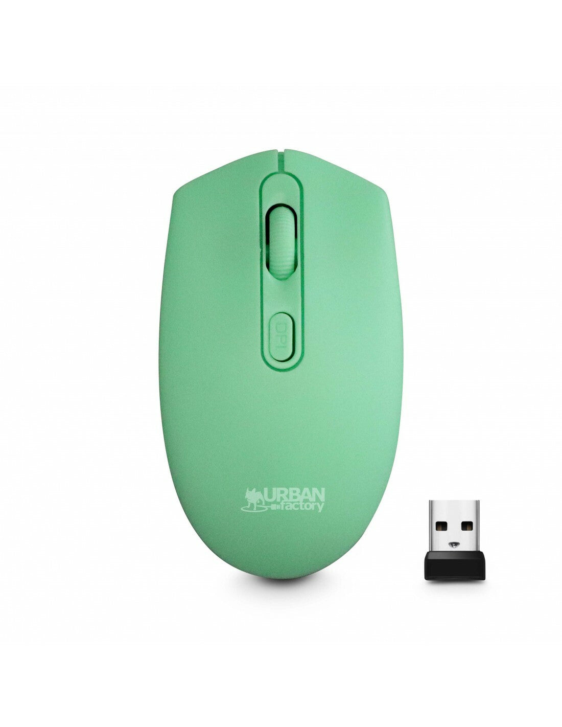 Urban Factory FREE - Ambidextrous RF Wireless Optical Mouse in Green - 1,600 DPI