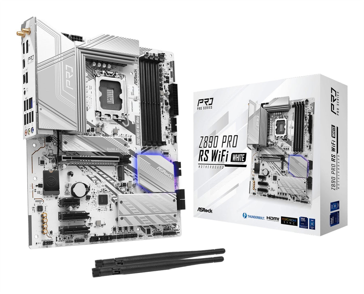 Asrock Z890 Pro RS WiFi White Intel Z890 LGA 1851 (Socket V1) ATX