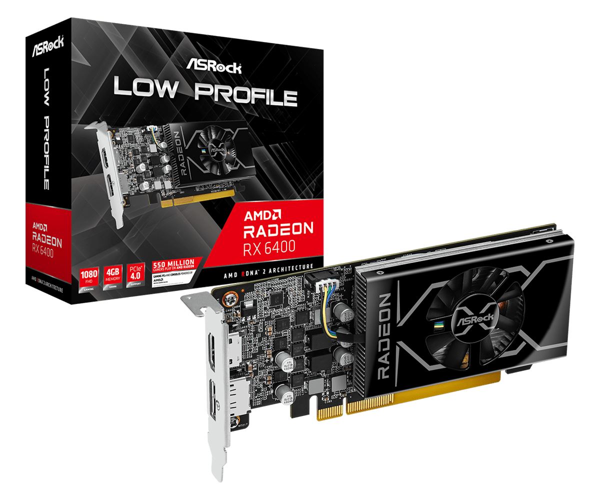 Asrock AMD Radeon RX 6400 Low Profile 4GB GDDR6 - Clove Technology