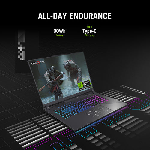 ASUS ROG Strix G16 Laptop - 40.6 cm (16&quot;) - AMD Ryzen 9 8940HX - 16 GB DDR5-SDRAM - 1 TB SSD - NVIDIA GeForce RTX 5060 - Wi-Fi 6E - Windows 11 Home - Black / Grey