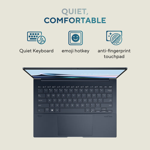 ASUS Zenbook 14 OLED Laptop - 35.6 cm (14&quot;) - Touchscreen - Intel Core Ultra 5 225H - 16 GB LPDDR5x-SDRAM - 512 GB SSD - Wi-Fi 7 - Windows 11 Home - Blue
