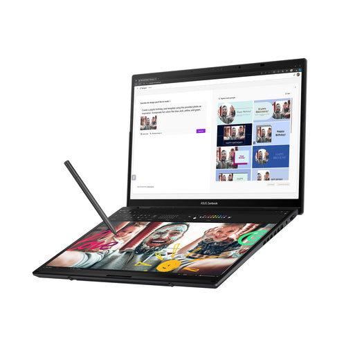 ASUS Zenbook Duo Hybrid (2-in-1) - 35.6 cm (14") - Touchscreen - Intel Core Ultra 9 185H - 32 GB LPDDR5x-SDRAM - 2 TB SSD - Wi-Fi 6E - Windows 11 Pro - Grey