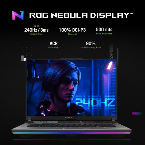 ASUS ROG Strix G16 Laptop - 40.6 cm (16&quot;) - AMD Ryzen 9 8940HX - 16 GB DDR5-SDRAM - 1 TB SSD - NVIDIA GeForce RTX 5060 - Wi-Fi 6E - Windows 11 Home - Black / Grey