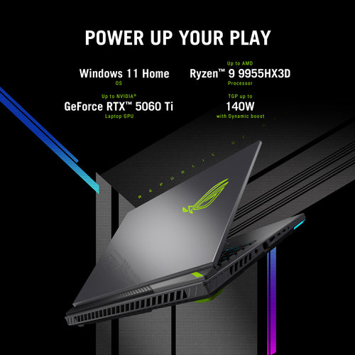 ASUS ROG Strix G16 Laptop - 40.6 cm (16&quot;) - AMD Ryzen 9 8940HX - 16 GB DDR5-SDRAM - 1 TB SSD - NVIDIA GeForce RTX 5060 - Wi-Fi 6E - Windows 11 Home - Black / Grey