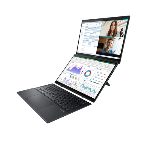 ASUS Zenbook Duo Hybrid (2-in-1) - 35.6 cm (14&quot;) - Touchscreen - Intel Core Ultra 9 185H - 32 GB LPDDR5x-SDRAM - 2 TB SSD - Wi-Fi 6E - Windows 11 Pro - Grey