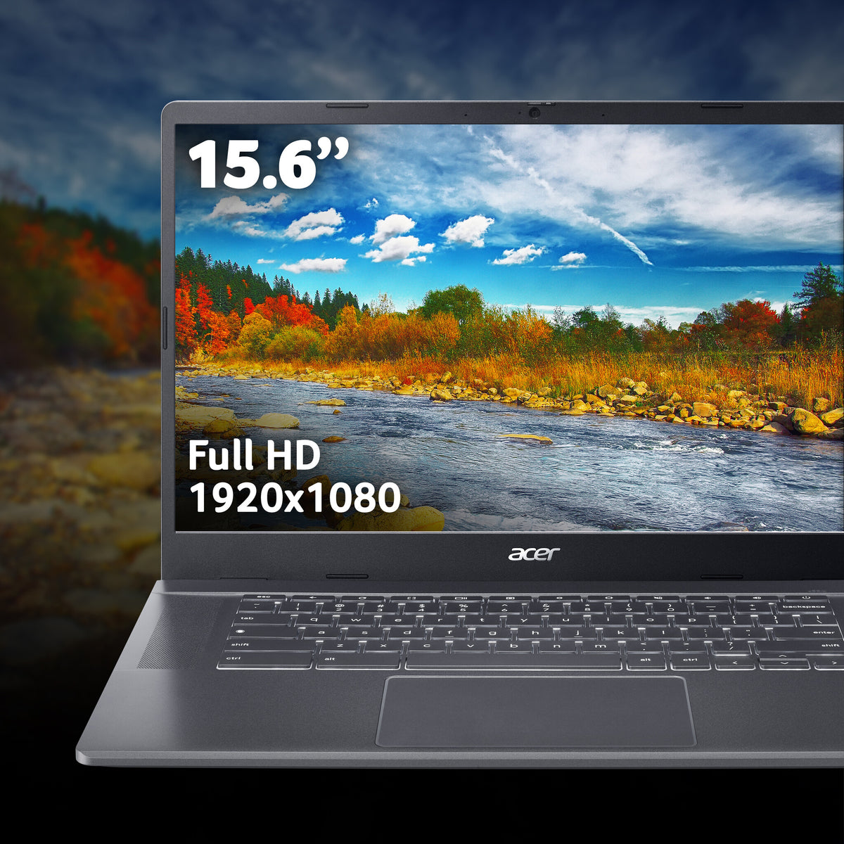 Acer Chromebook Plus 515 - 39.6 cm (15.6") - Intel® Core i3-1215U - 8 GB LPDDR5x-SDRAM - 256 GB SSD - Wi-Fi 6E - Chrome OS - Grey