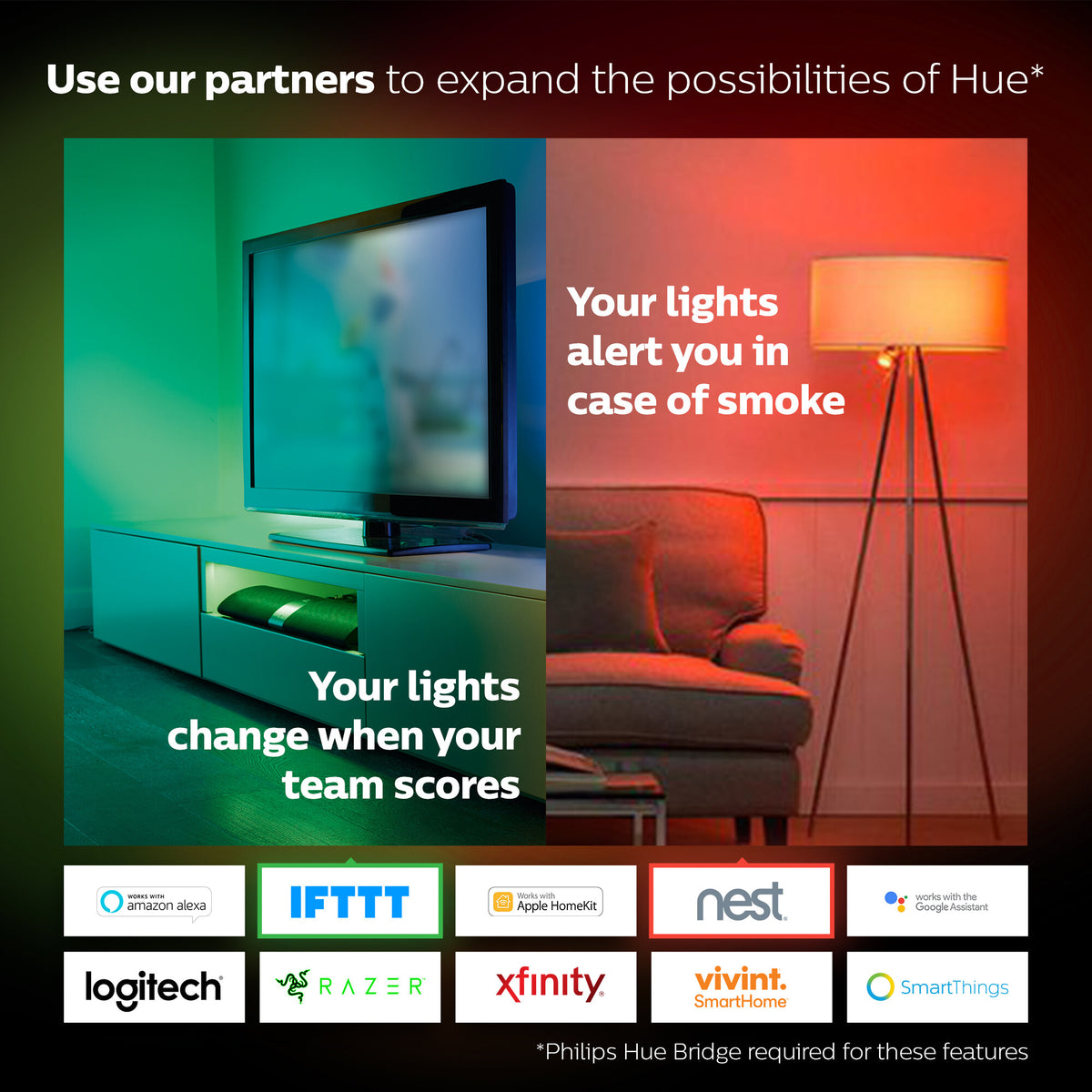 Philips Hue Smart lightbulb - White and Colour - E27 (Pack of 2)