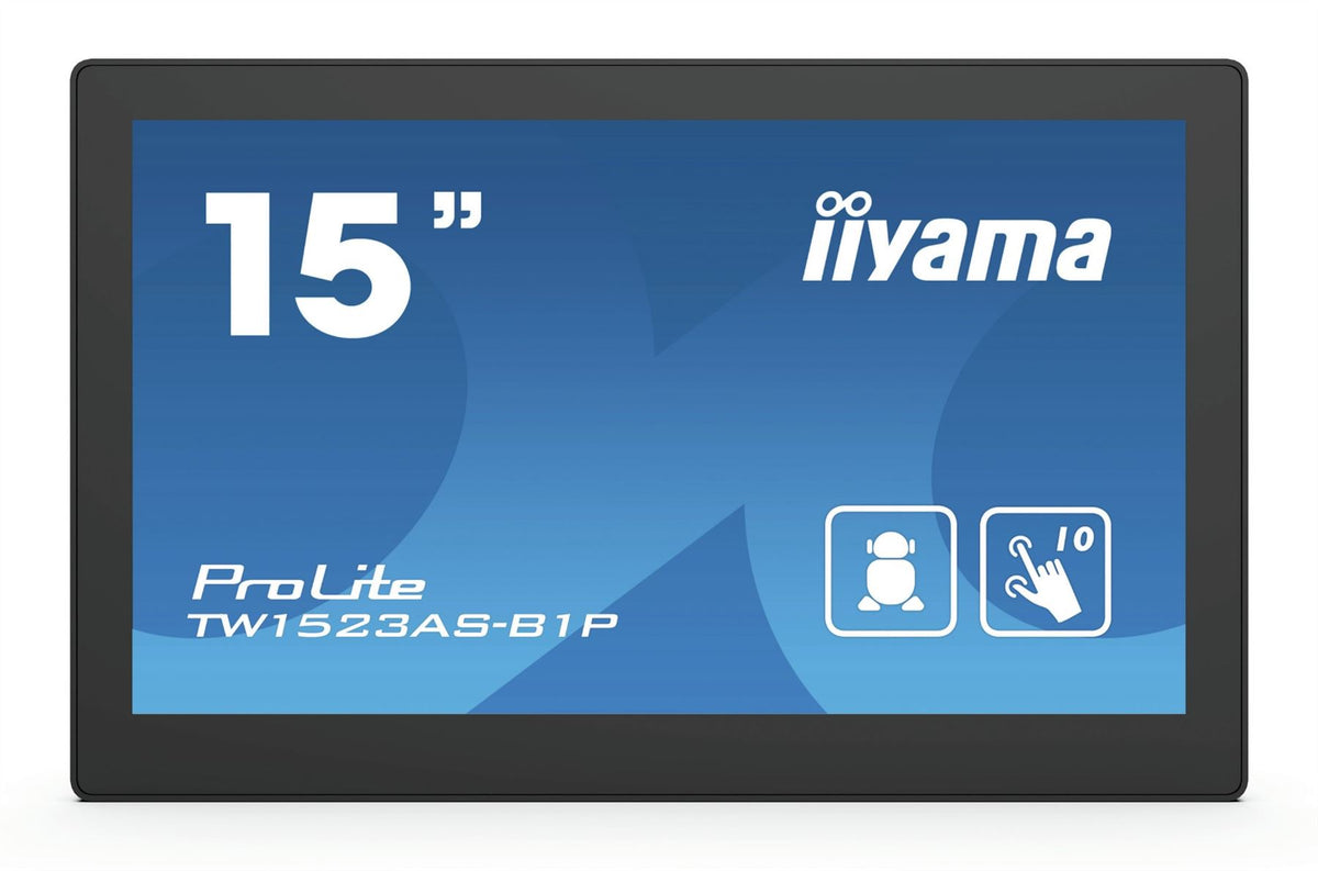 iiyama ProLite TW1523AS-B1P Computer Monitor 39.6 cm (15.6") 1920 x 1080 pixels Full HD LED Touchscreen Multi-user Black