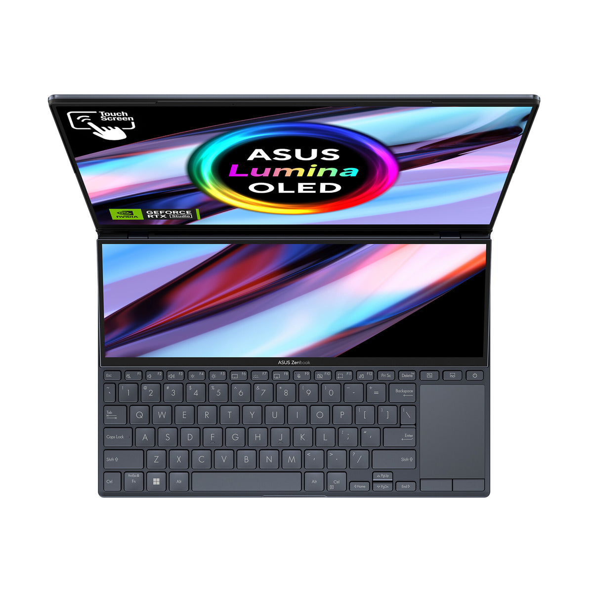 ASUS Zenbook Pro 14 Duo OLED Laptop - 36.8 cm (14.5") - Touchscreen - Intel® Core™ i7-13700H - 16 GB LPDDR5-SDRAM - 1 TB SSD - NVIDIA GeForce RTX 4050 - Wi-Fi 6E - Windows 11 Home - Black