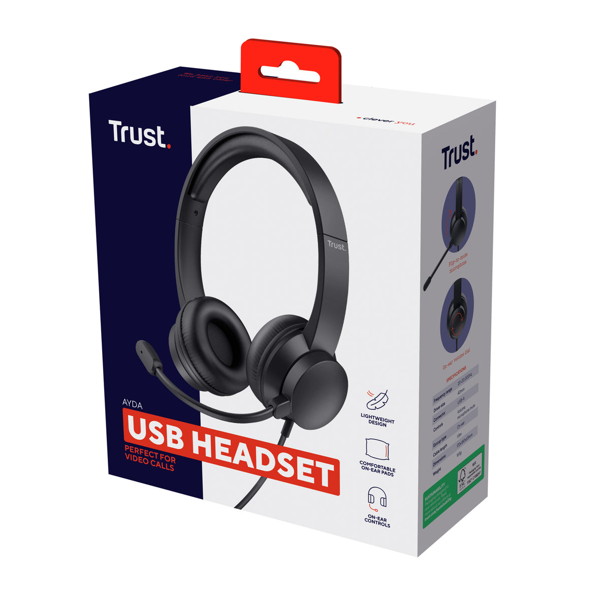 Trust Ayda - USB Wired Headset in Black