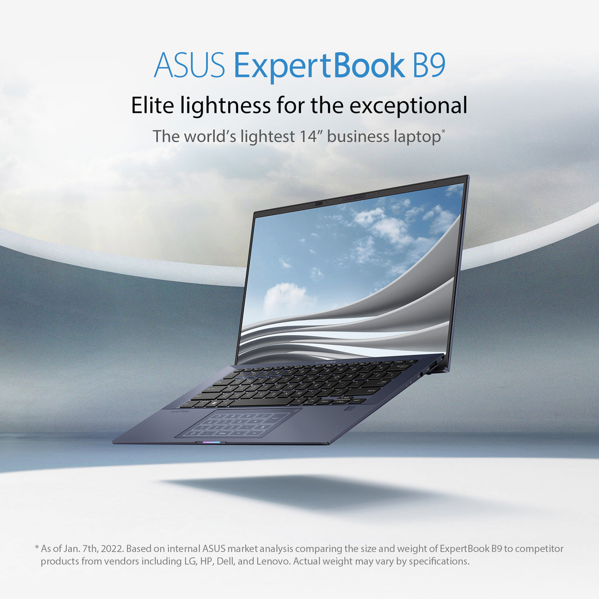 ASUS ExpertBook B9 Laptop - 35.6 cm (14") - Intel® Core™ i7-1165G7 - 16 GB LPDDR4x-SDRAM - 1 TB SSD - Wi-Fi 6 - Windows 11 Pro - Black