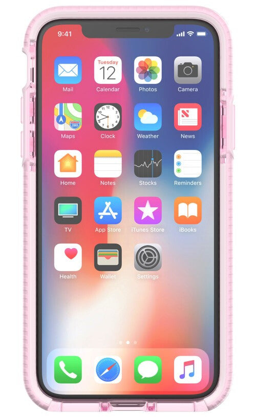 Tech21 Evo Check mobile phone case for iPhone X in Clear Pink