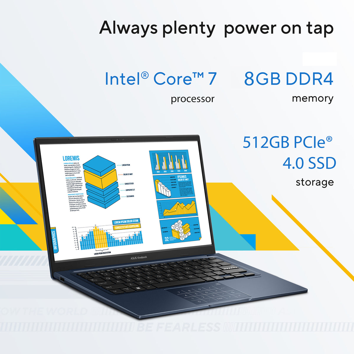 ASUS VivoBook 14 Laptop - 35.6 cm (14") - Intel® Core™ i7-1355U - 16 GB DDR4-SDRAM - 512 GB SSD - Wi-Fi 6E - Windows 11 Home - Silver