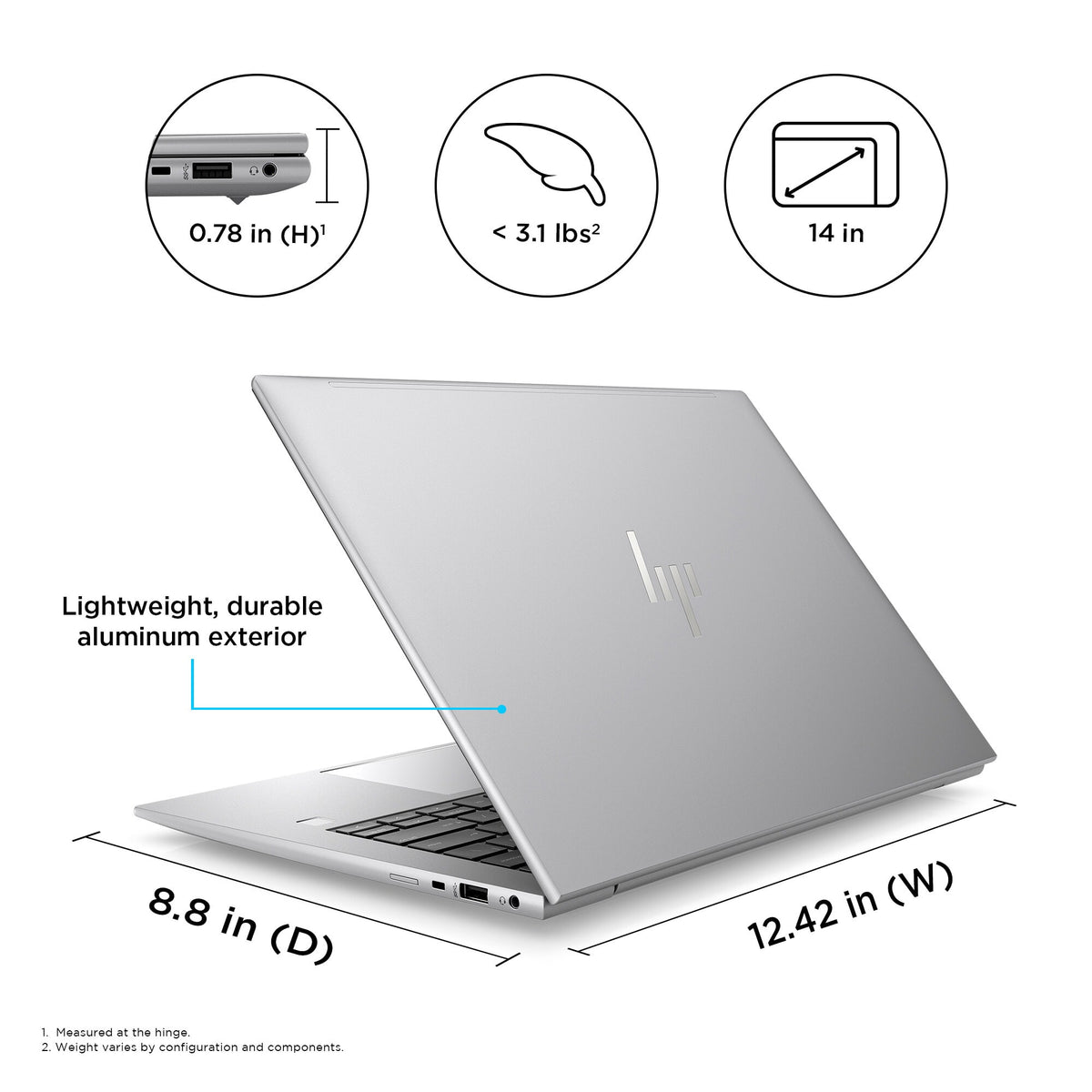 HP ZBook Firefly G10 Laptop - 35.6 cm (14&quot;) - AMD Ryzen™ 9 PRO 7940HS - 32 GB DDR5-SDRAM - 1 TB SSD - Wi-Fi 6 - Windows 11 Pro - Silver