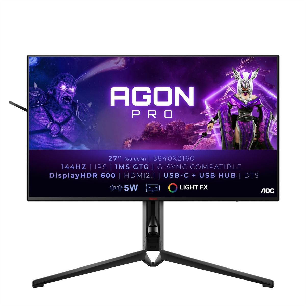 AOC AGON PRO AG274UXP Computer Monitor 68.6 cm (27") 3840 x 2160 pixels 4K Ultra HD LED Black, Red