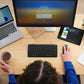 Trust Lyra Mini - USB Wired + RF Wireless + Bluetooth Membrane Keyboard in Black (QWERTY UK)
