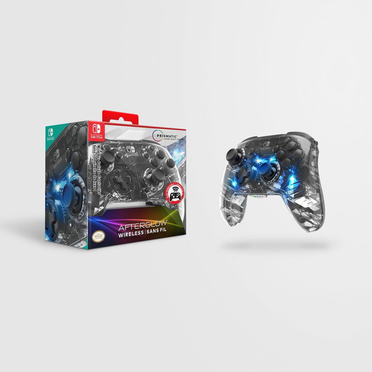PDP Afterglow - Wireless Deluxe Controller for Nintendo Switch in Transparent