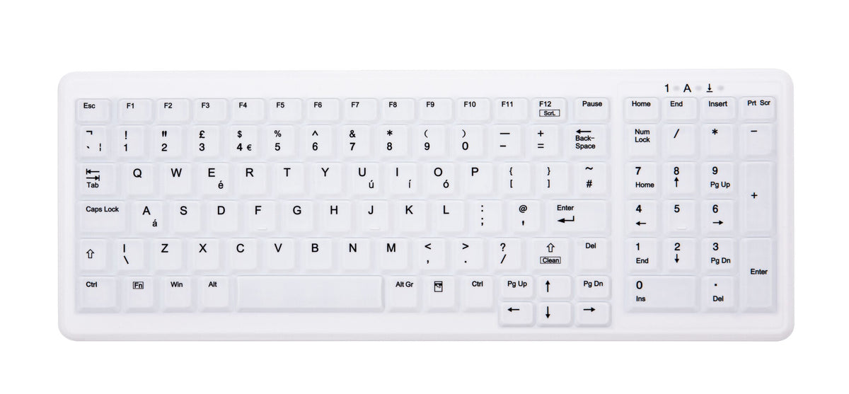 CHERRY AK-C7000 - USB Wired + RF Wireless Membrane Medical Keyboard in White (QWERTY UK)