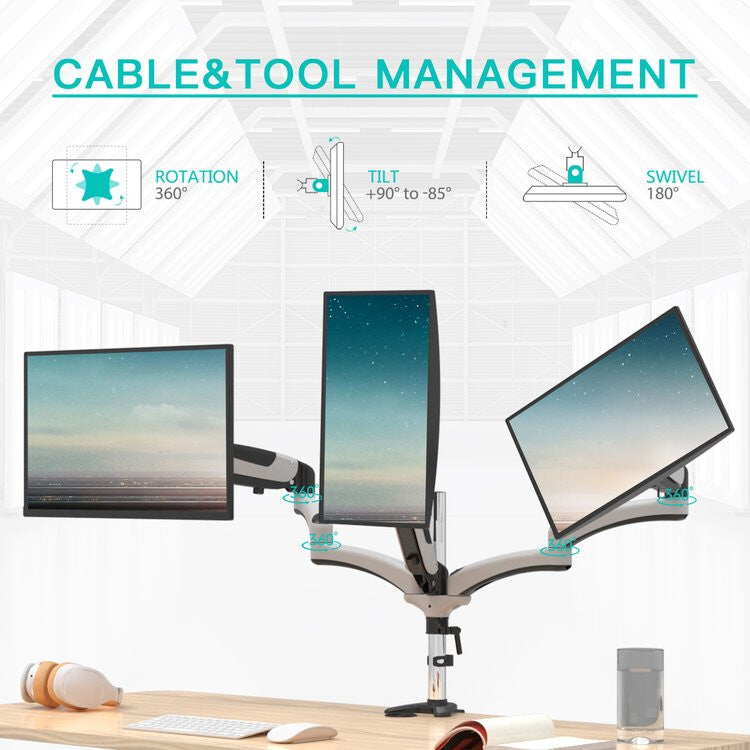 Amer Mounts HYDRA3XL - Desk monitor mount for 38.1 cm (15") to 71.1 cm (28")