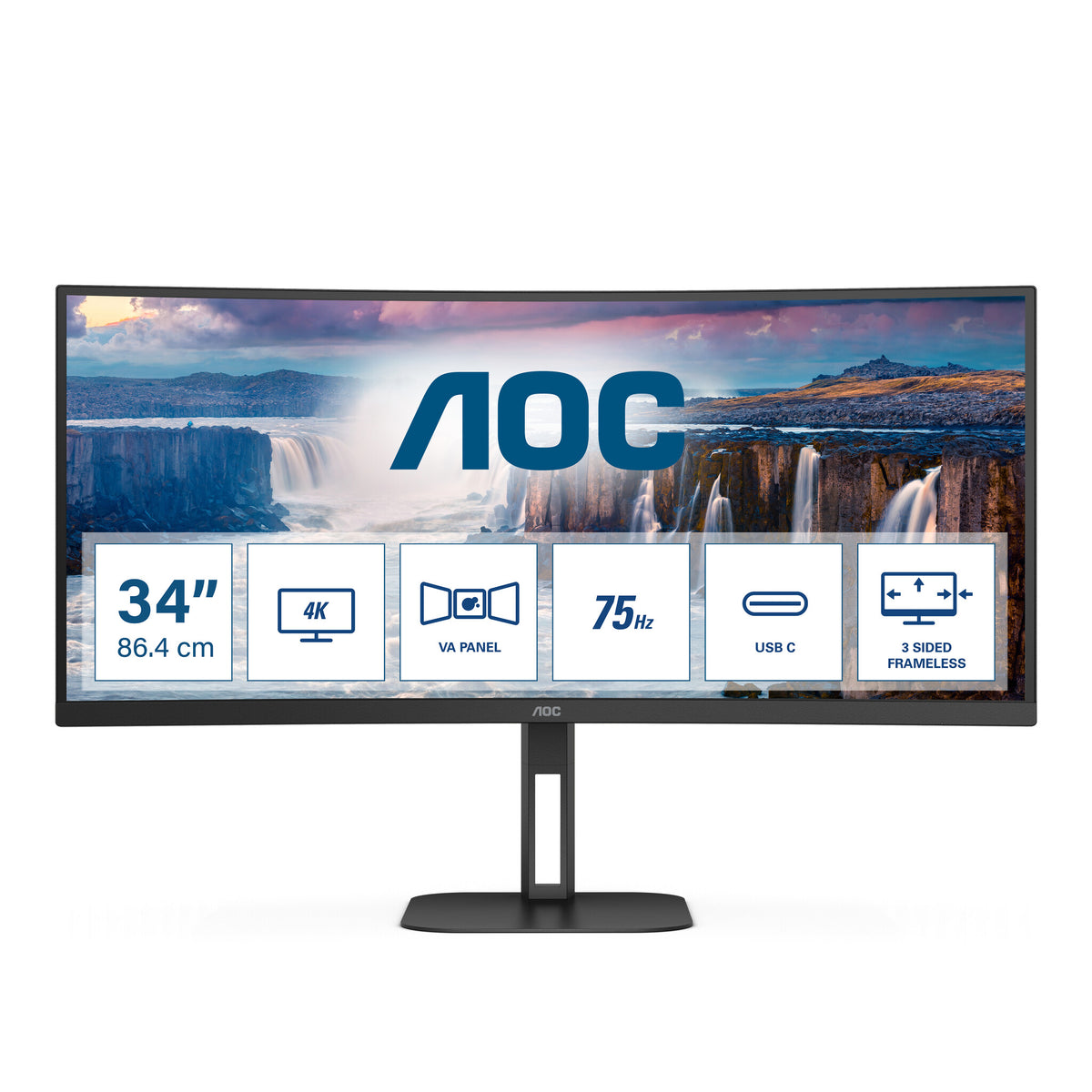 AOC V5 CU34V5C/BK - 86.4 cm (34") - 3440 x 1440 pixels Wide Quad HD Monitor