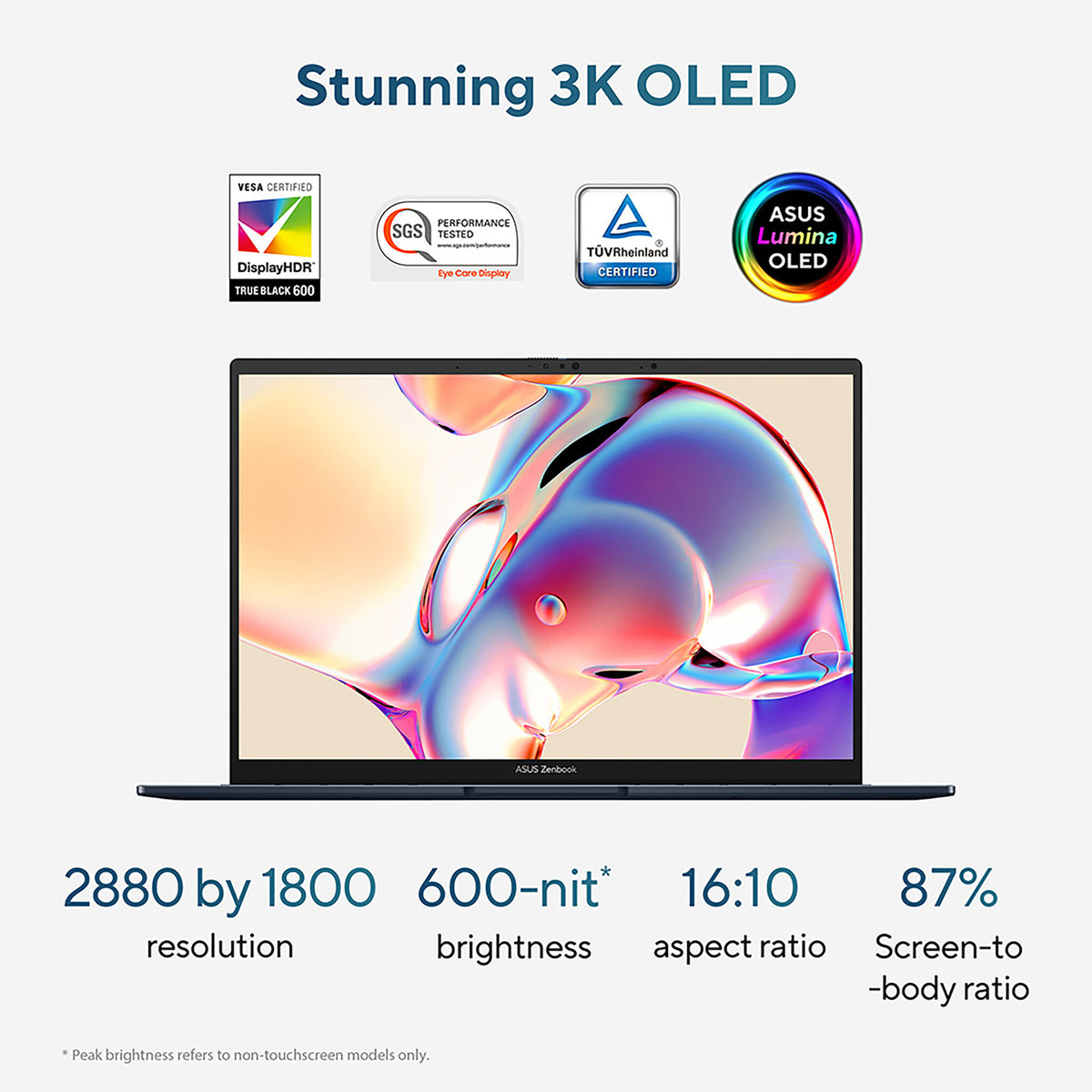 ASUS Zenbook 14 OLED Laptop - 35.6 cm (14&quot;) - Touchscreen - Intel Core Ultra 5 125H - 16 GB LPDDR5x-SDRAM - 512 GB SSD - Wi-Fi 6E - Windows 11 Home - Blue