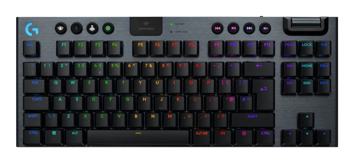 Logitech G915 X LIGHTSPEED TKL - USB + RF Wireless + Bluetooth Gaming Keyboard in Black (QWERTY UK English)