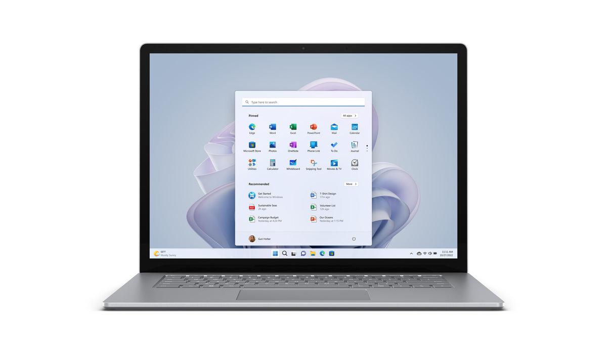 Microsoft Surface 5 Laptop - 38.1 cm (15") - Touchscreen - Intel® Core™ i7-1265U - 16 GB LPDDR5x-SDRAM - 512 GB SSD - Wi-Fi 6 - Windows 11 Pro - Platinum