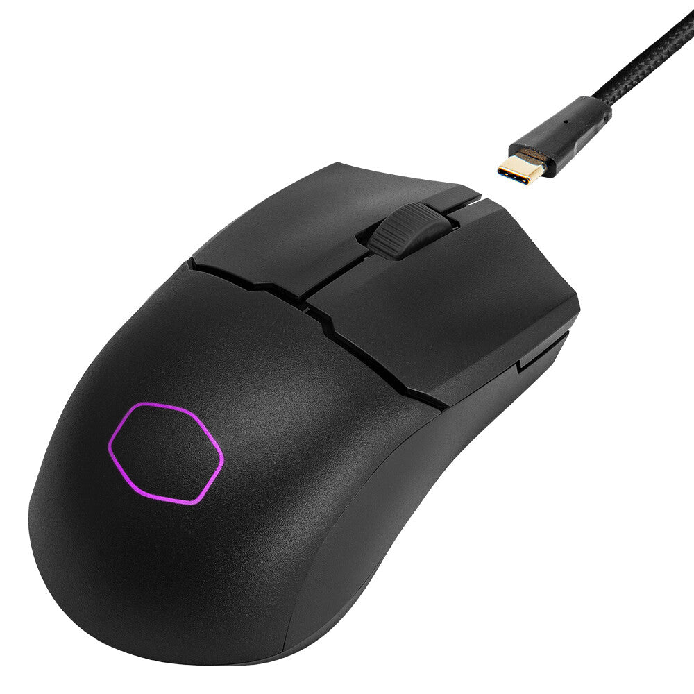 Cooler Master MM712 - RF Wireless + Bluetooth + USB Type-A Optical Mouse in Black - 19,000 DPI