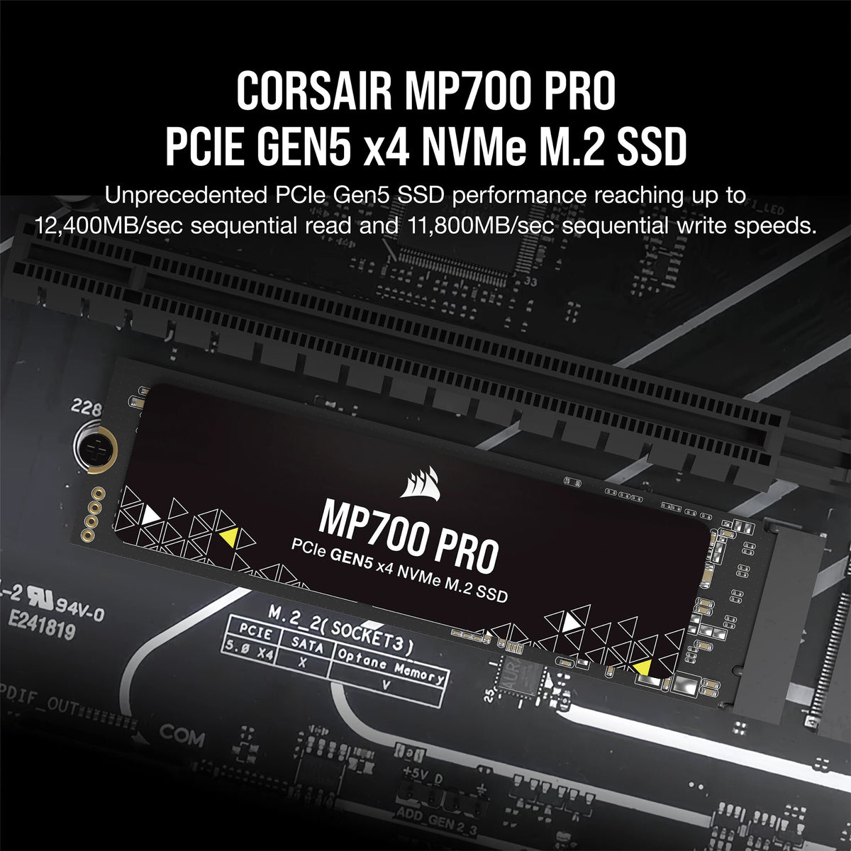 Corsair MP700 PRO - PCI Express 5.0 3D TLC NAND NVMe M.2 SSD - 2 TB