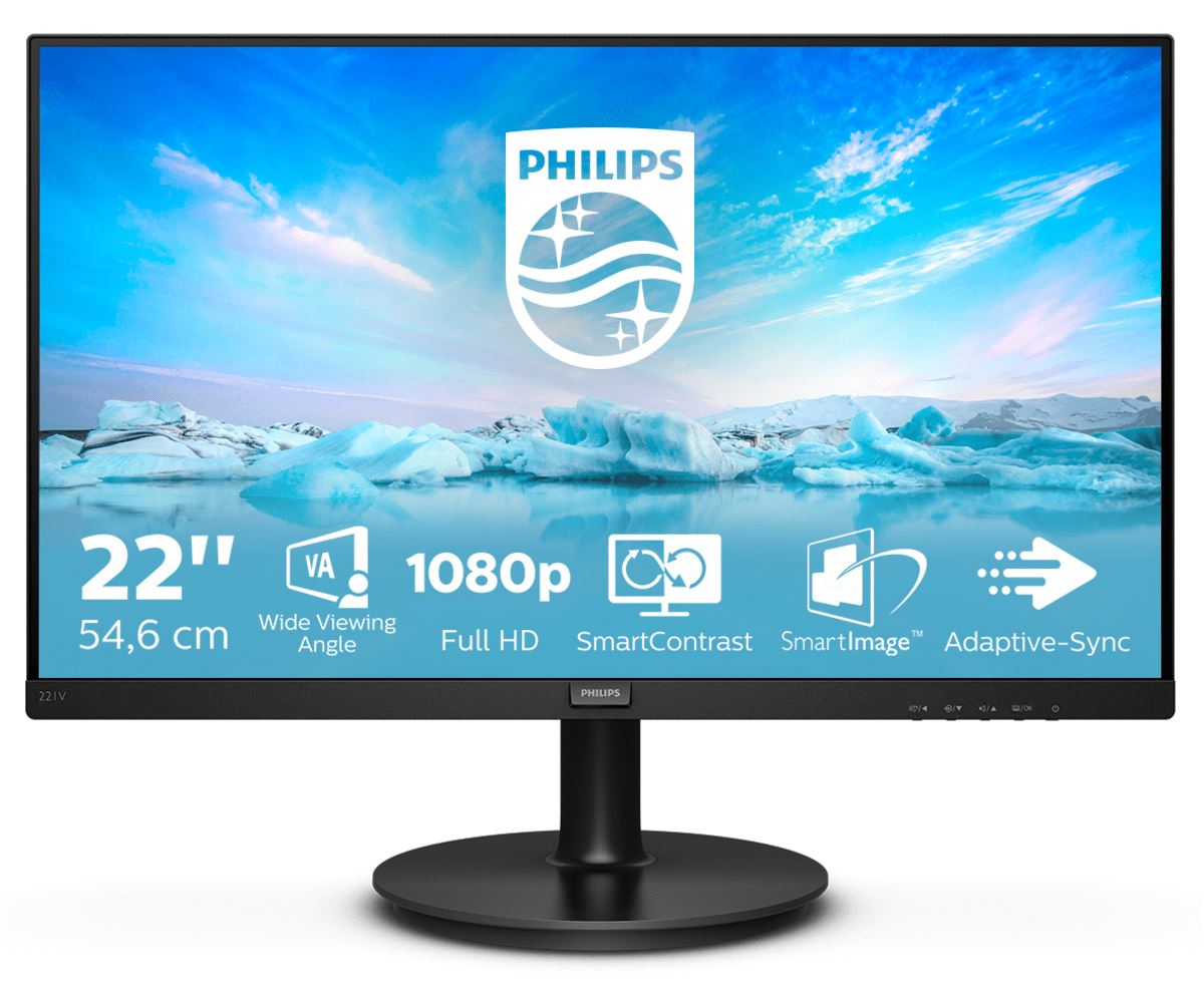 Philips V Line 221V8/00 Computer Monitor 54.6 cm (21.5&quot;) 1920 x 1080 pixels Full HD LED Black