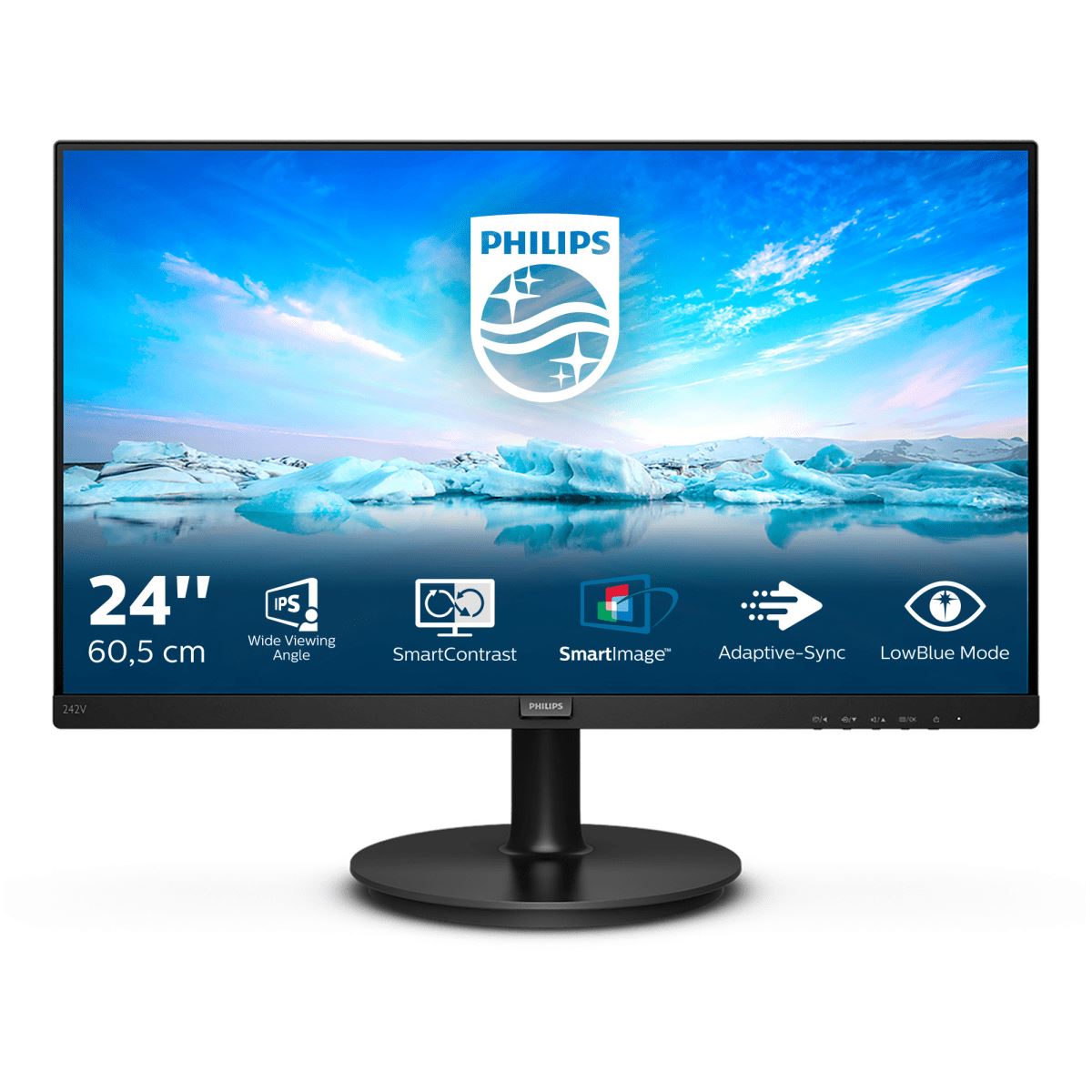 Philips V Line 242V8A/00 Computer Monitor 60.5 cm (23.8&quot;) 1920 x 1080 pixels Full HD LCD Black