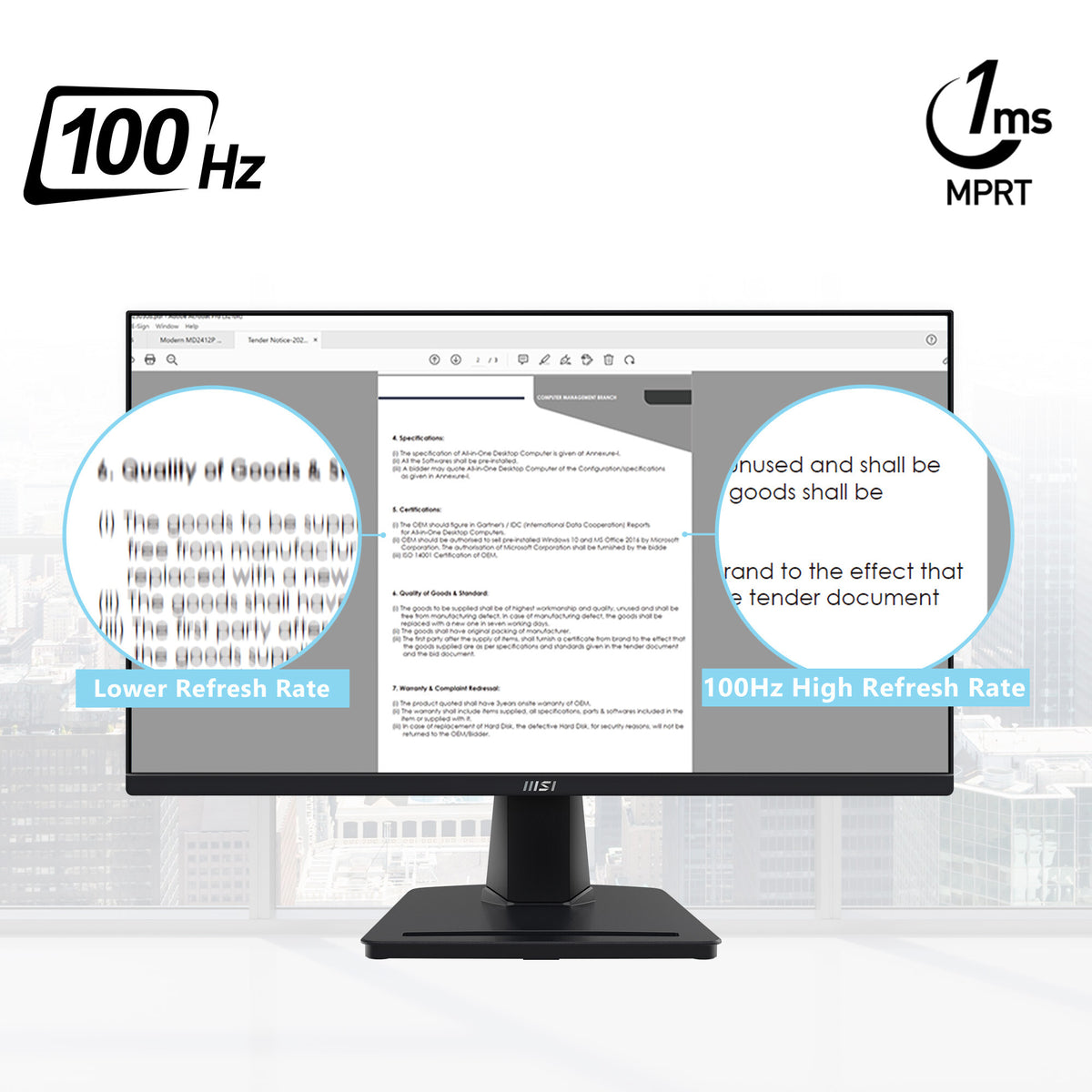 MSI Pro MP251 - 62.2 cm (24.5&quot;) - 1920 x 1080 pixels FHD LED Monitor