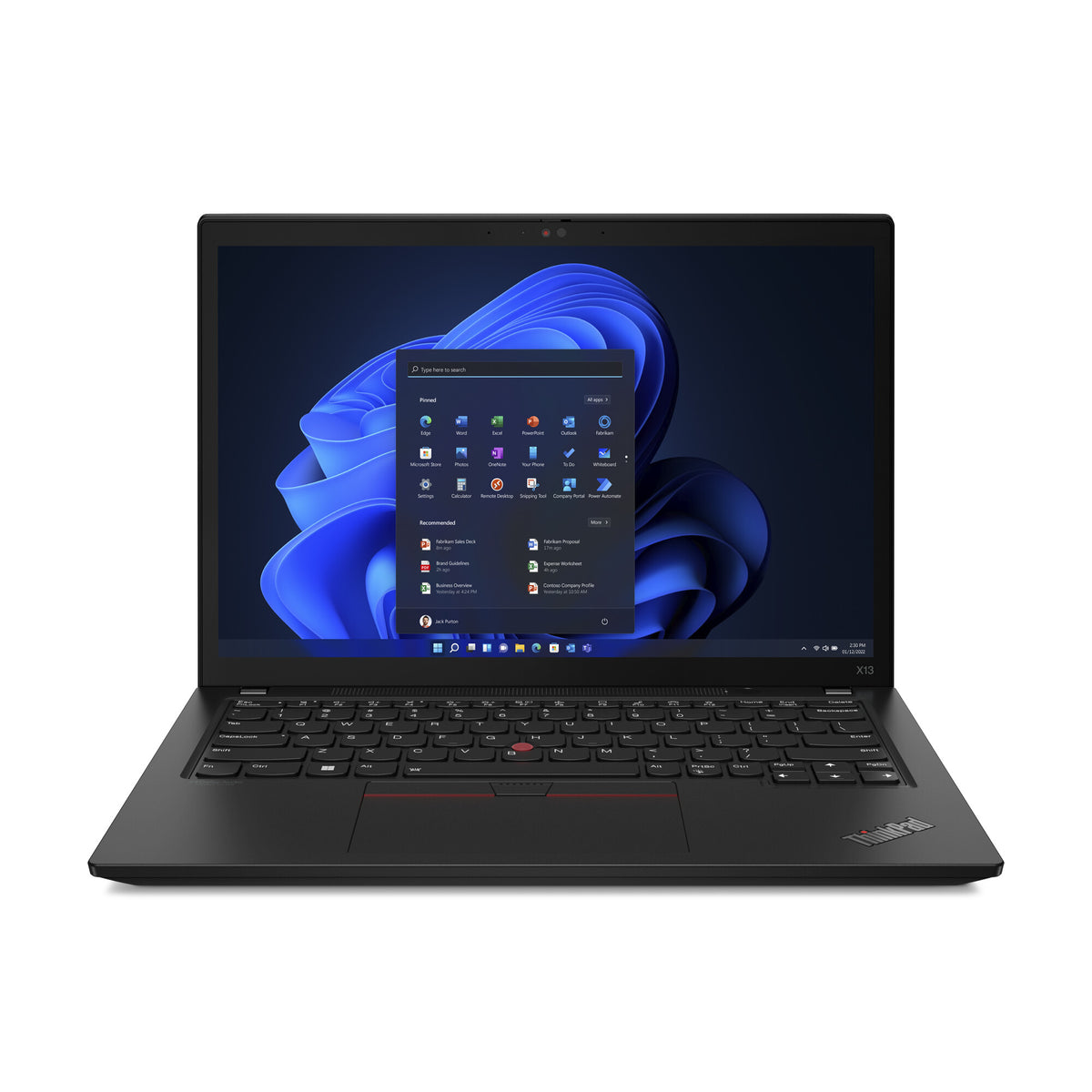 Lenovo ThinkPad X13 Gen 3 Laptop - 33.8 cm (13.3") - Intel® Core™ i5-1235U - 16 GB LPDDR5-SDRAM - 256 GB SSD - Wi-Fi 6E - Windows 11 Pro - Black
