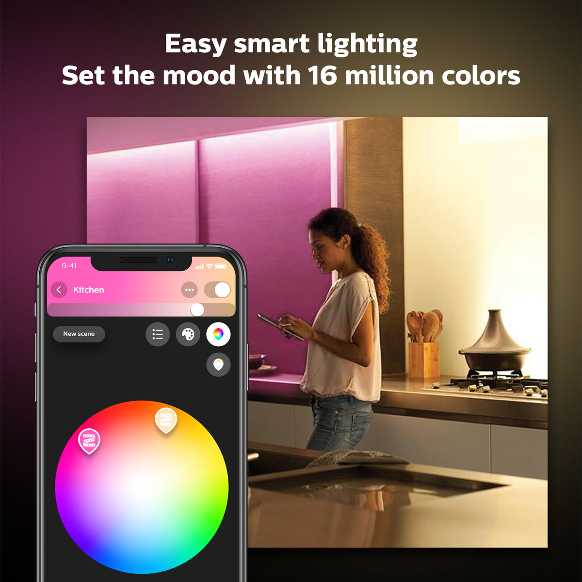 Philips Hue Lightstrip Plus V4 - 2M base with Bridge Starter Kit