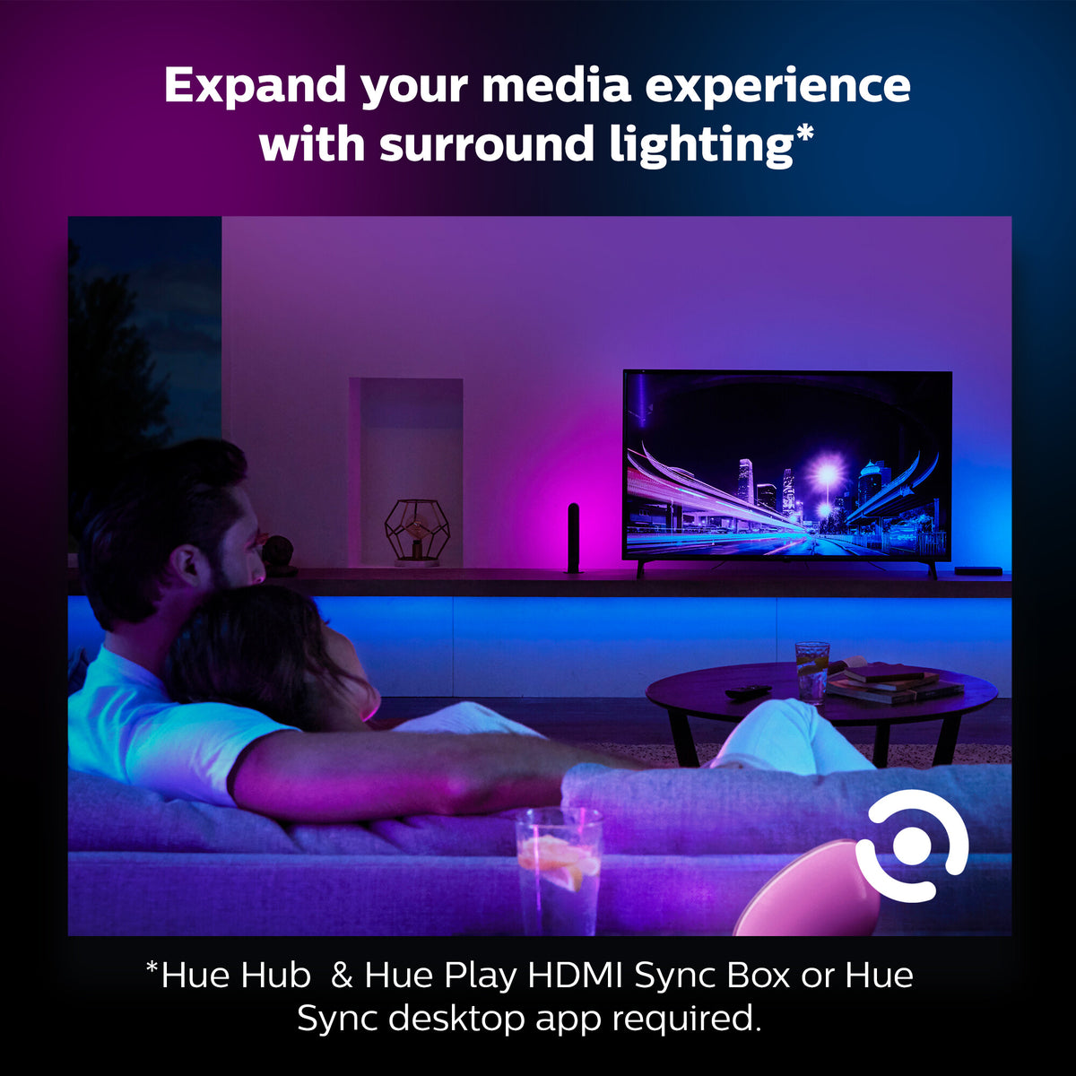 Philips Hue Lightstrip Plus V4 - 2M base with Bridge Starter Kit