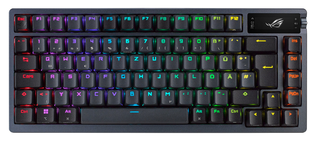 ASUS ROG Azoth - USB Wired + RF Wireless + Bluetooth RGB Mechanical Keyboard in Black (QWERTY UK)