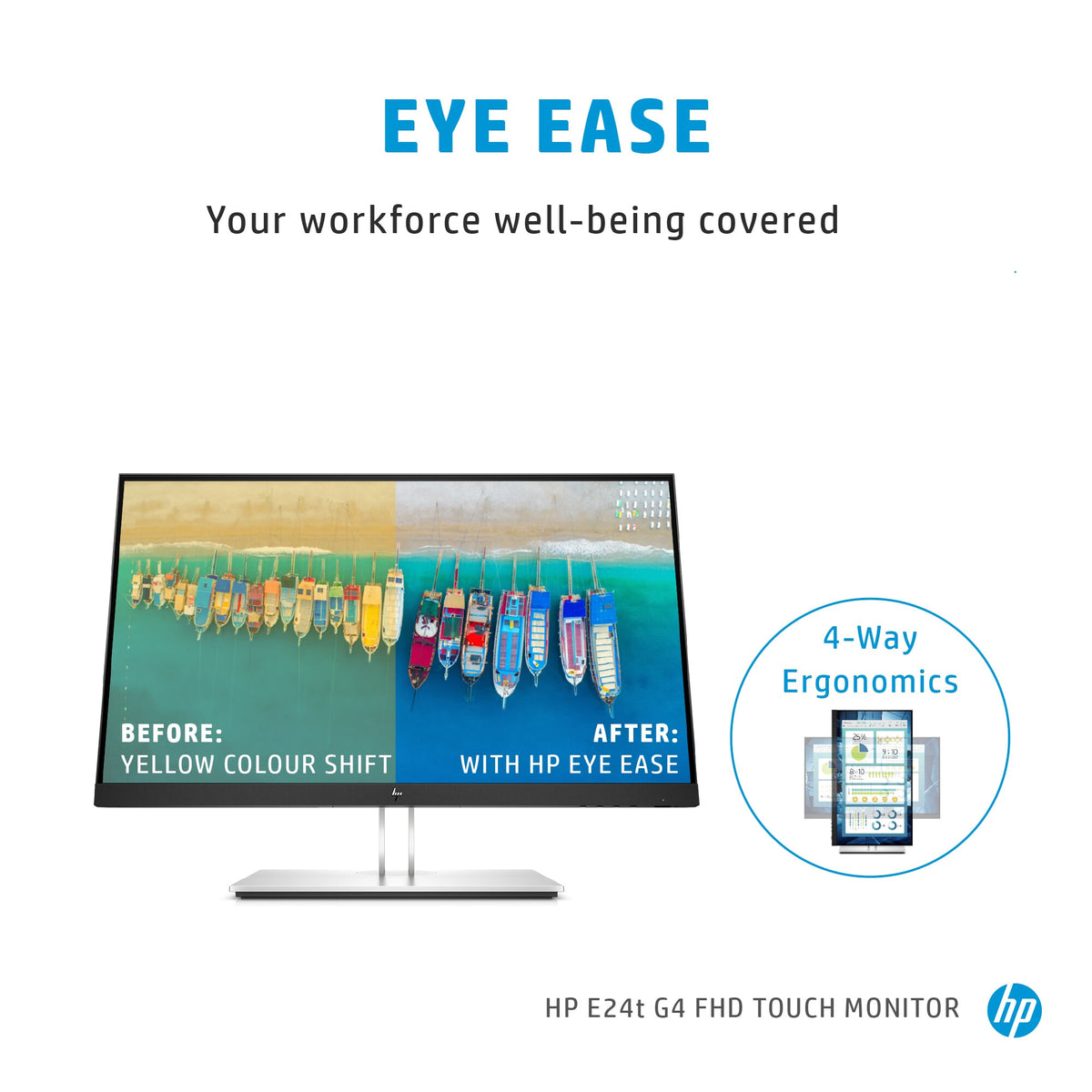 HP E-Series E24t G4 - 60.5 cm (23.8") 1920 x 1080p Full HD LCD Touchscreen Monitor