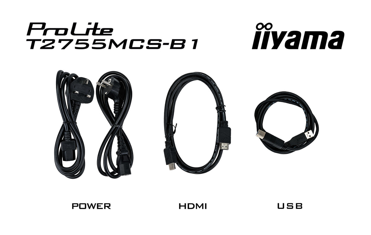 iiyama ProLite T2755MSC-B1 - 68.6 cm (27") - 1920 x 1080 pixels Full HD LED Touchscreen Tabletop Monitor