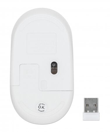 Manhattan Performance III 2.4Ghz Wireless Optical Mouse in White - 1,000 DPI