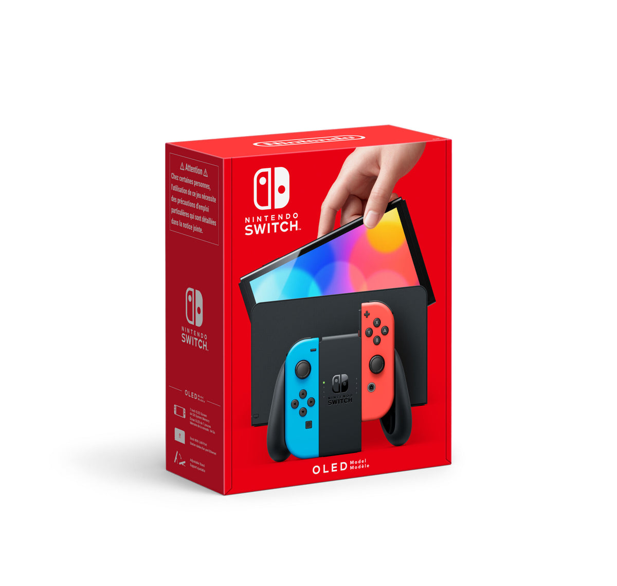 Nintendo Switch (OLED Model) - 64 GB - Neon Red / Blue - Clove Technology
