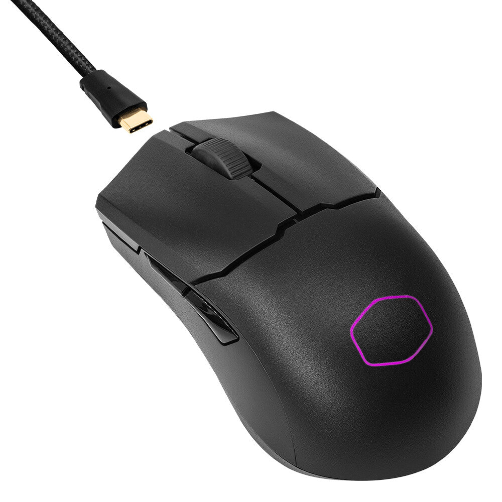 Cooler Master MM712 - RF Wireless + Bluetooth + USB Type-A Optical Mouse in Black - 19,000 DPI