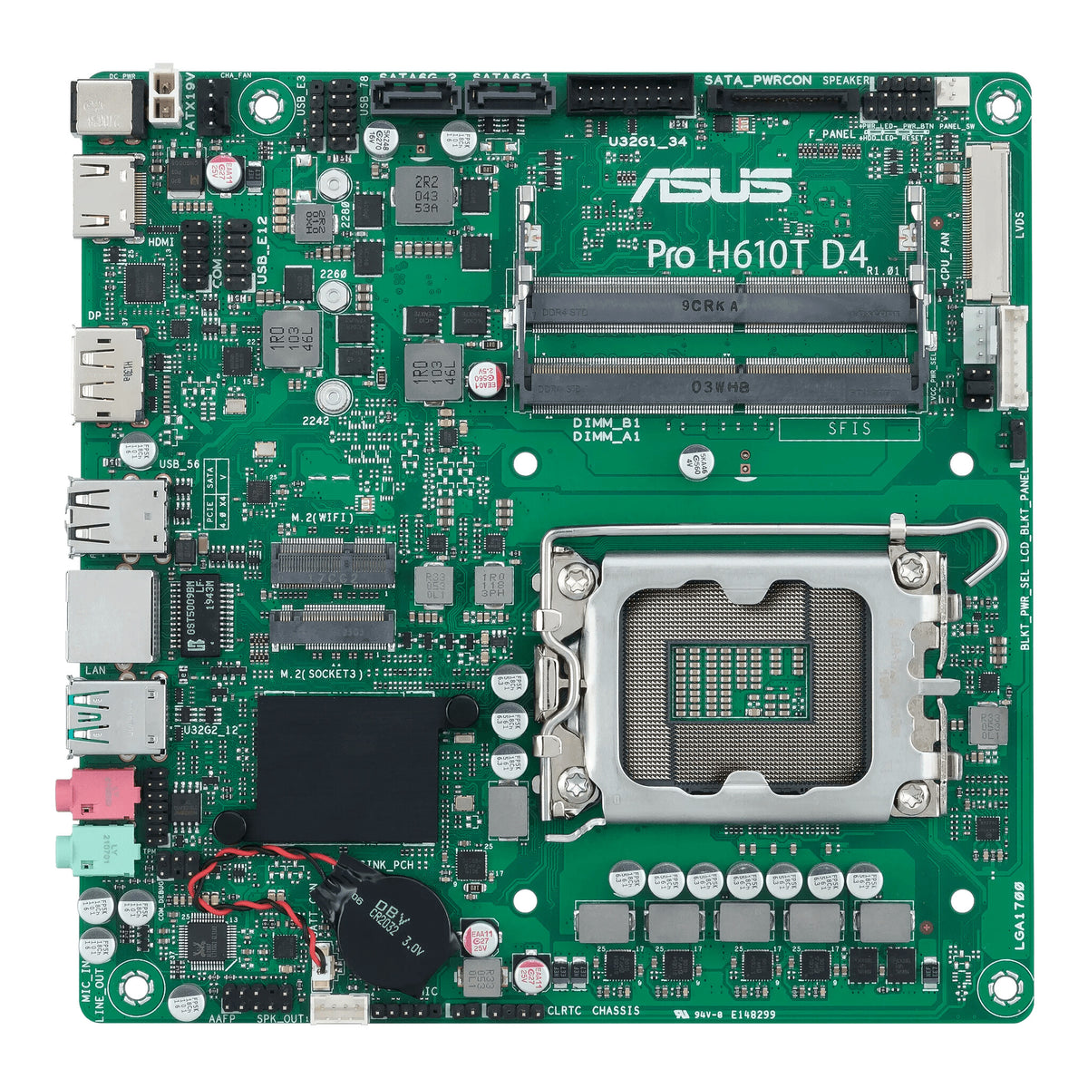 ASUS Pro H610T D4-CSM mini ITX motherboard - Intel H610 LGA 1700