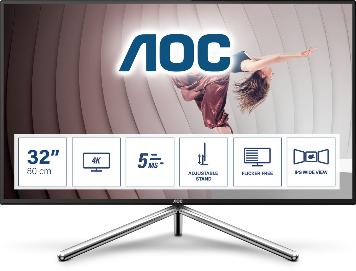 AOC U32U1 Computer Monitor 80 cm (31.5") 3840 x 2160 pixels 4K Ultra HD LED Black