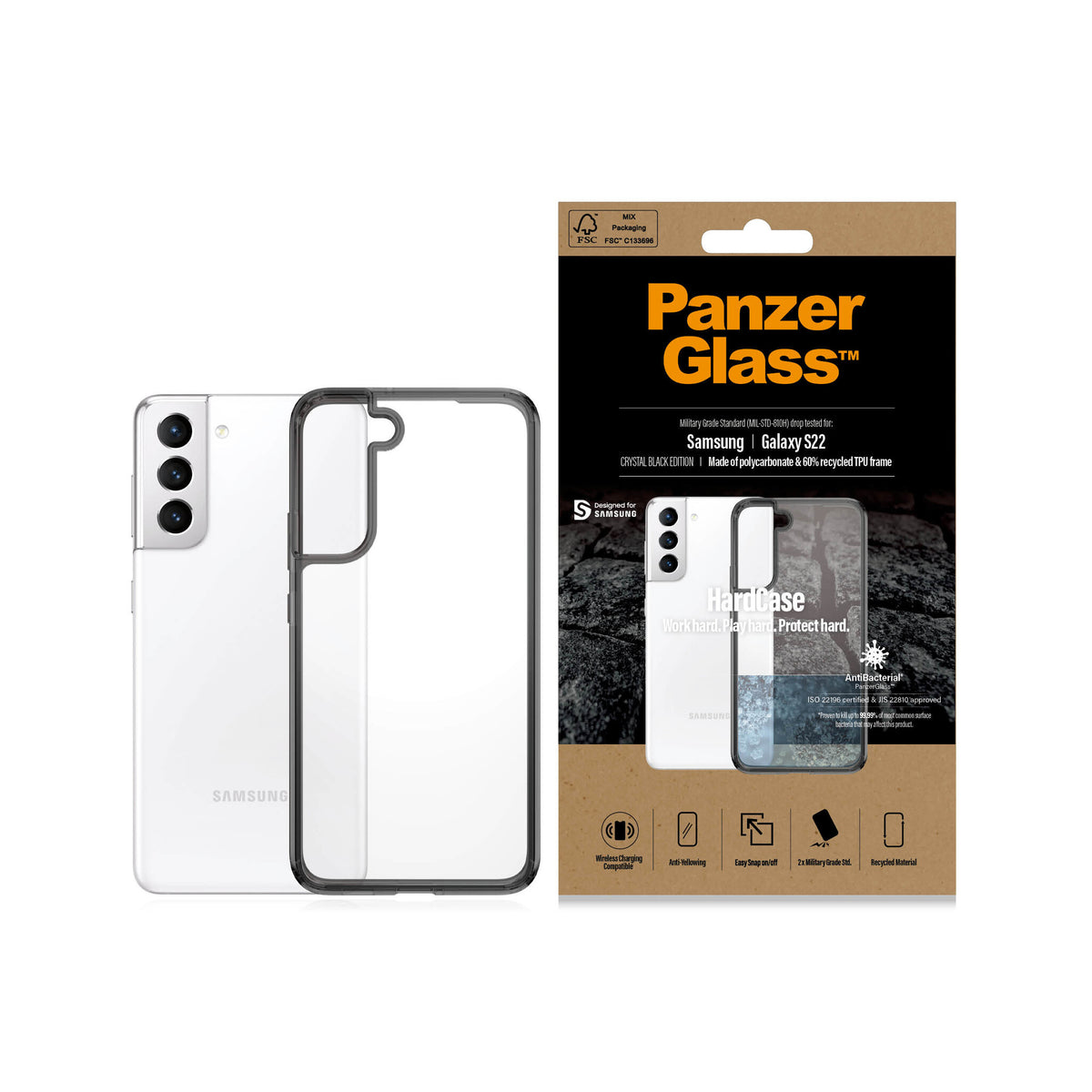 PanzerGlass ® HardCase for Galaxy S22 in Smokey Black