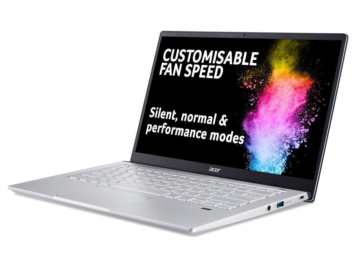 Acer Swift X Laptop - 35.6 cm (14") - AMD Ryzen 5 5600U - 8 GB LPDDR4x-SDRAM - 512 GB SSD - NVIDIA GeForce RTX 3050 - Wi-Fi 6 - Windows 11 Home - Blue / Silver